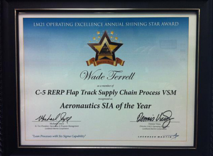 2009 C-5 Flap Track VSM Silver Star Award