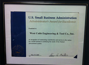 U.S. Small Business Administration’s Award for Excellence